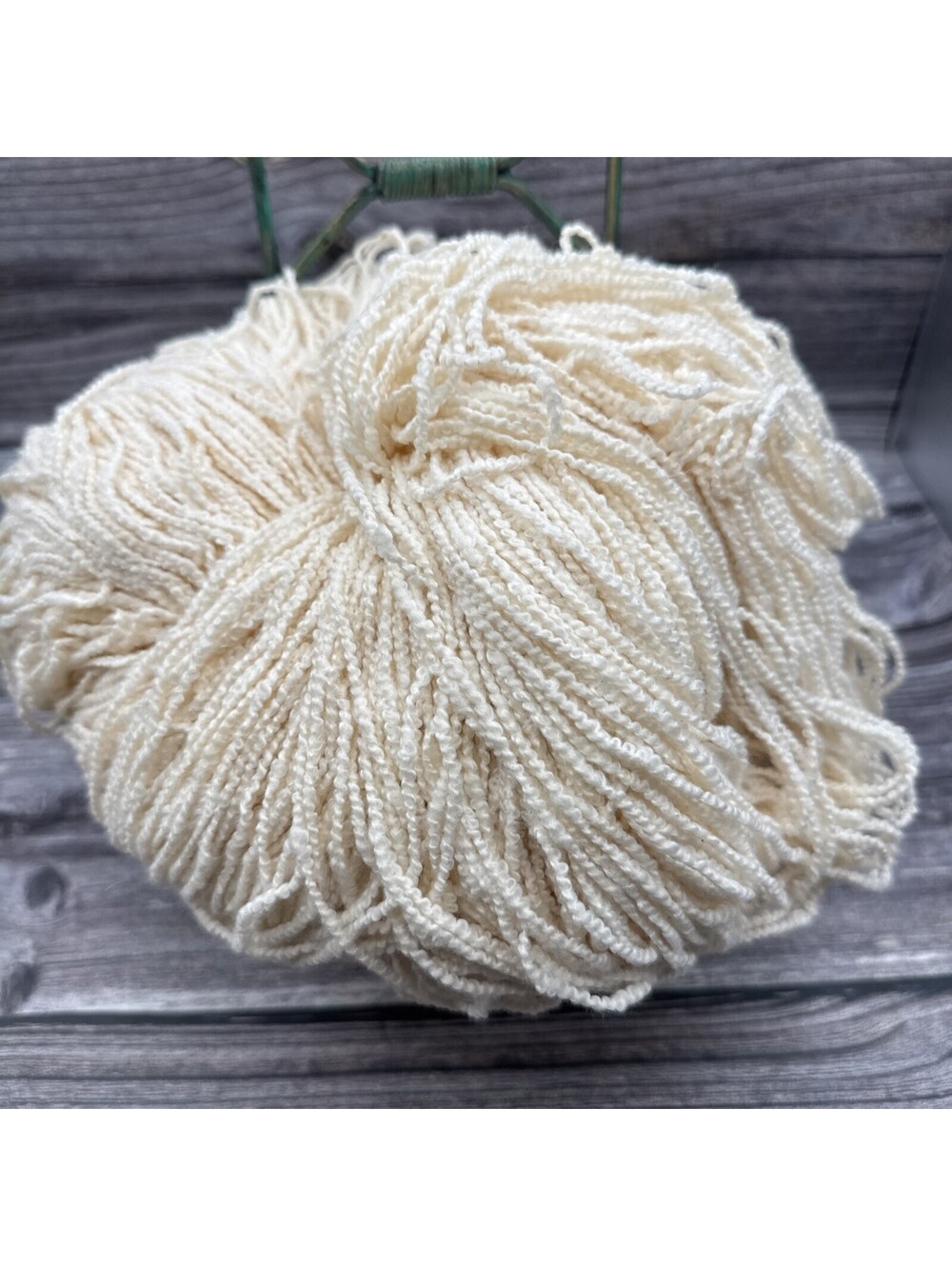 Vintage Curly Q Natural Cotton Linen Yarn Made In Maine Undyed 9oz